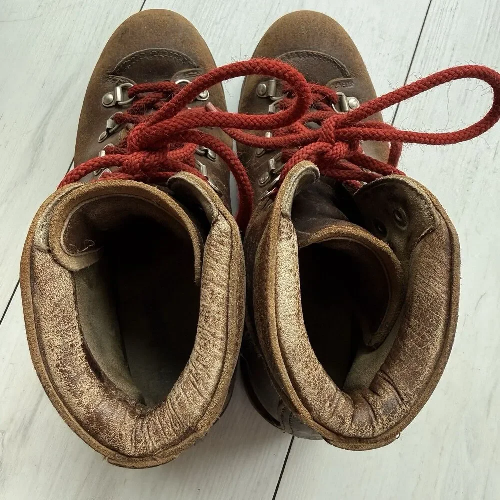 Vintage Raichle Men's Size 6 M Swiss Leather Hiking Mountaineering Boots Fair